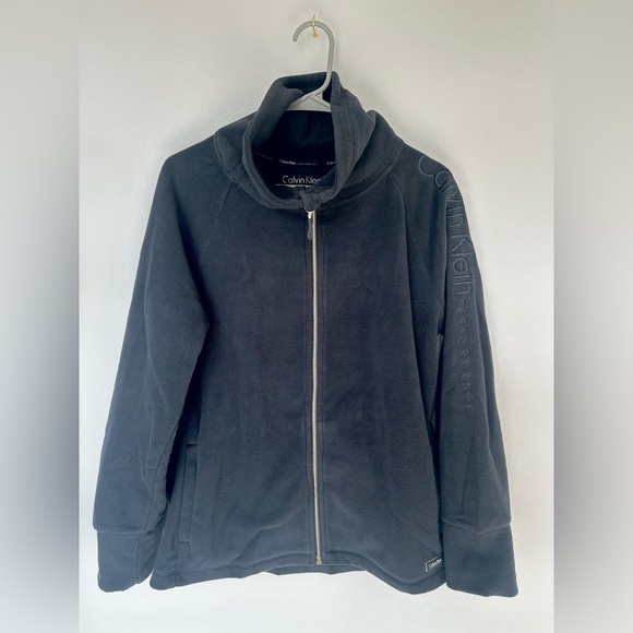 Calvin Klein Performance Women’s Large Charcoal Full Zip Fleece Jacket - Picture 1 of 5